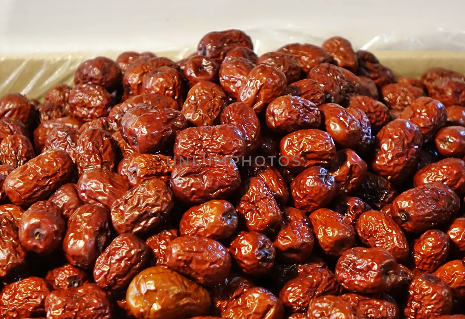 Dried Jujube fruits for sale at an outdoor market
