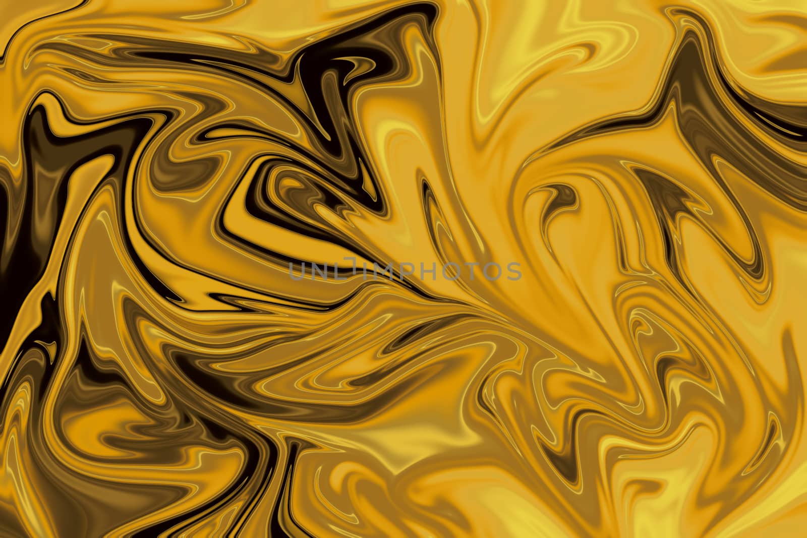 Gold liquid paint marbling and acrylic waves texture background.