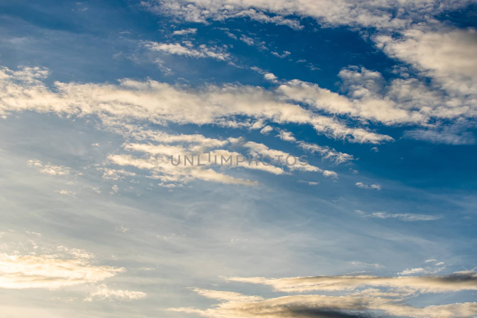 colorful dramatic sky with cloud at sunset