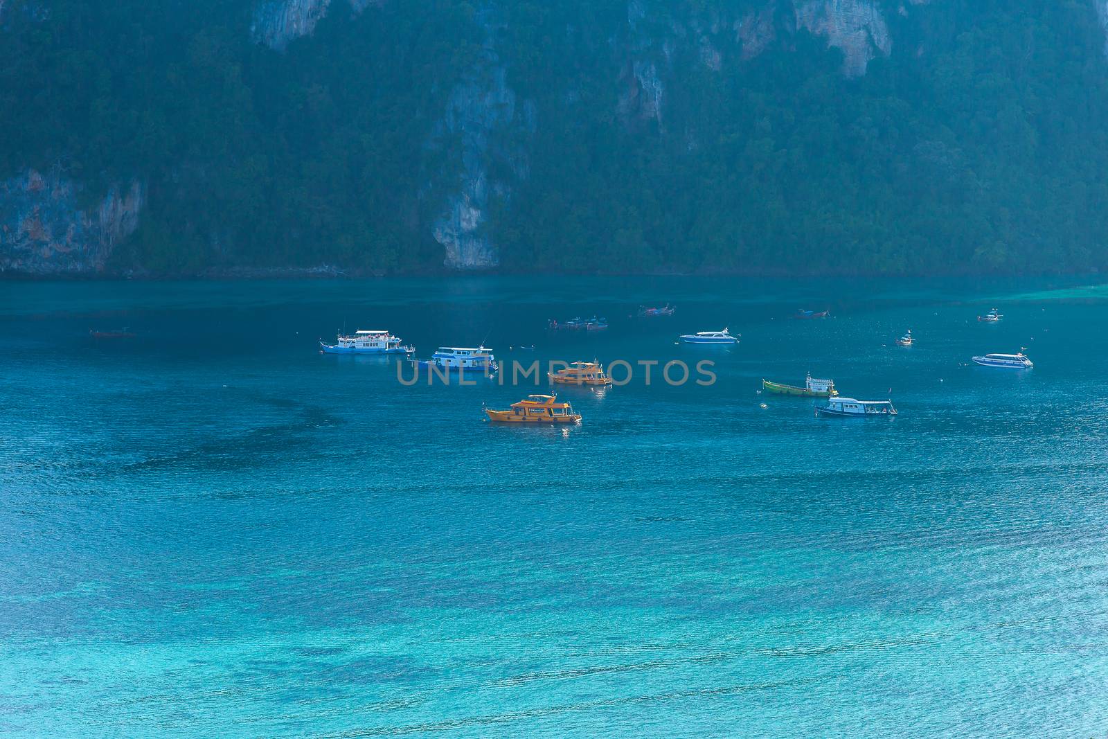 Travel vacation background Tropical island with resorts Phi-Phi  by freedomnaruk