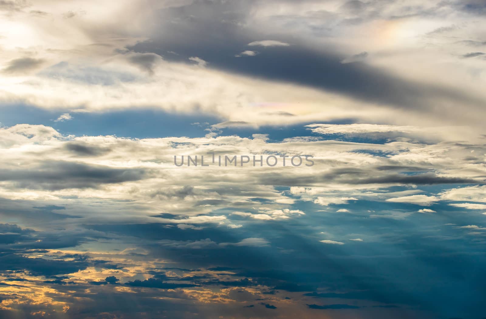 colorful dramatic sky with cloud at sunset by freedomnaruk