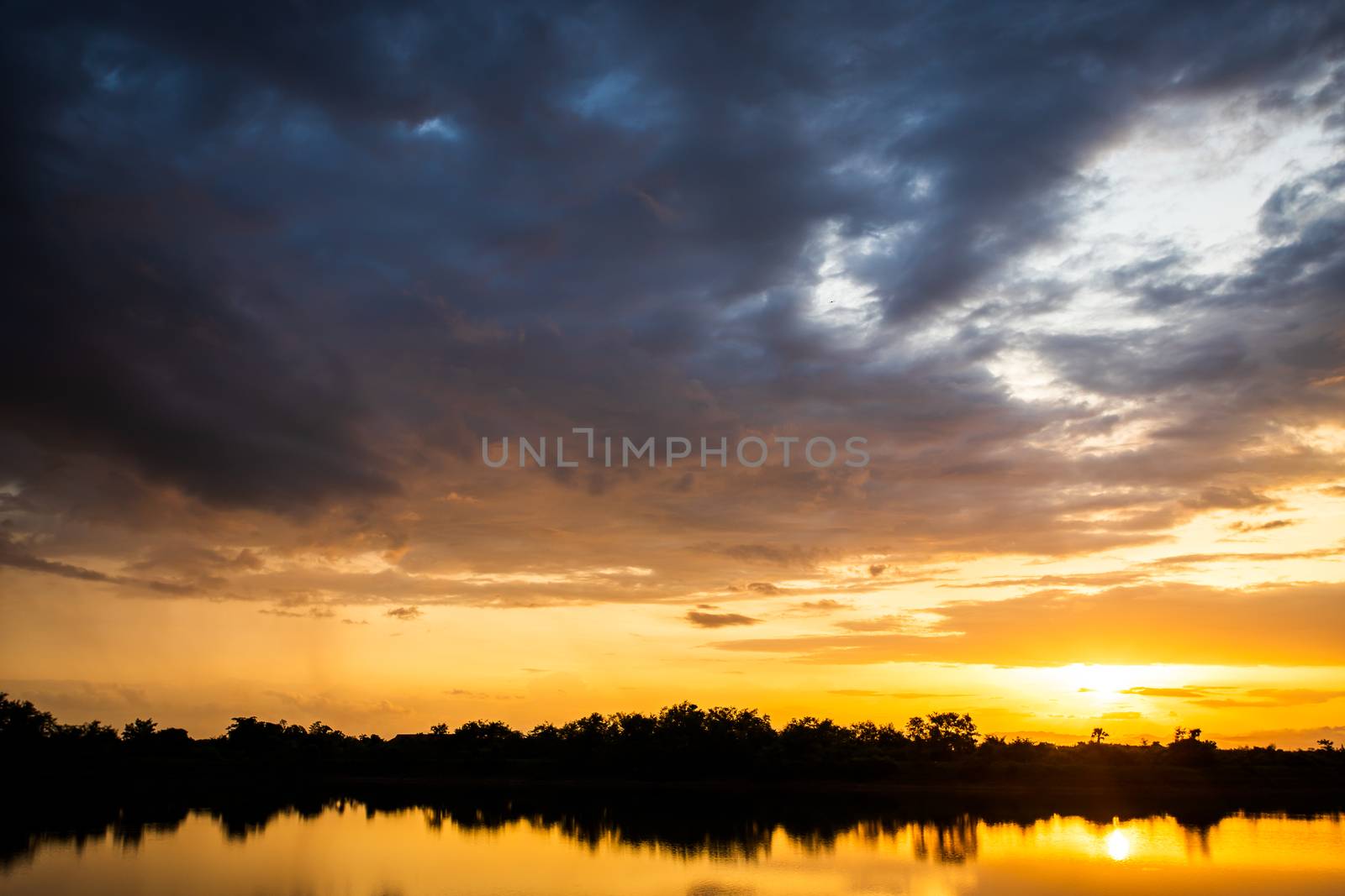 thunder storm sky Rain clouds Cracked dry land without wate by freedomnaruk