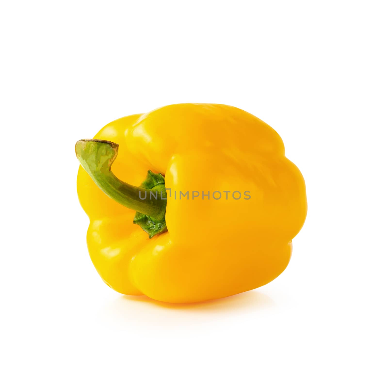 sweet yellow pepper isolated over white background by kaiskynet