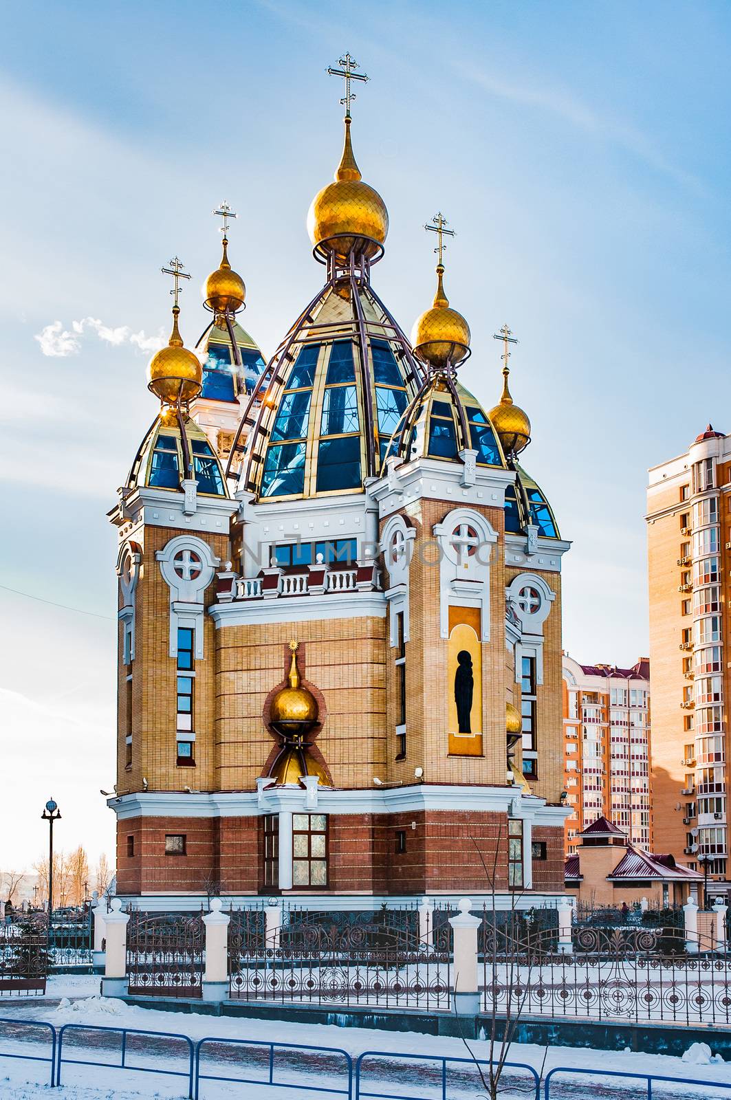 Birth of Christ Church in Kiev, during winter by MaxalTamor