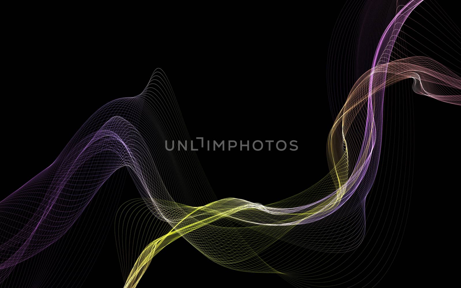 Dark abstract background with a glowing abstract waves by teerawit