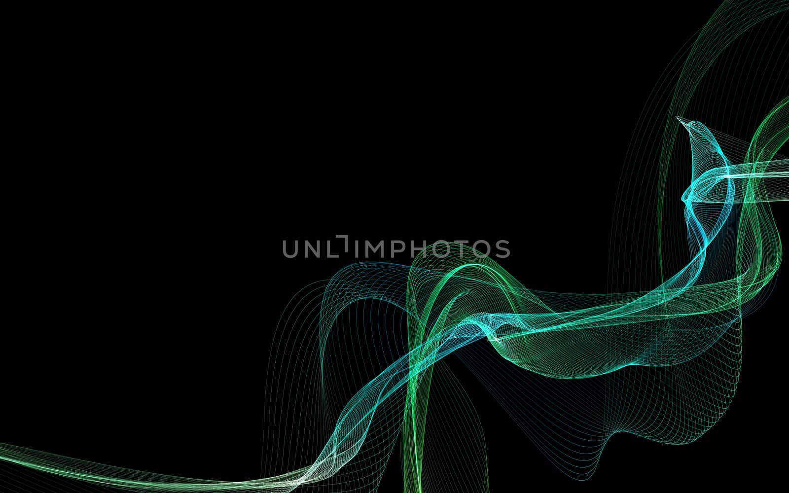 Dark abstract background with a glowing abstract waves by teerawit