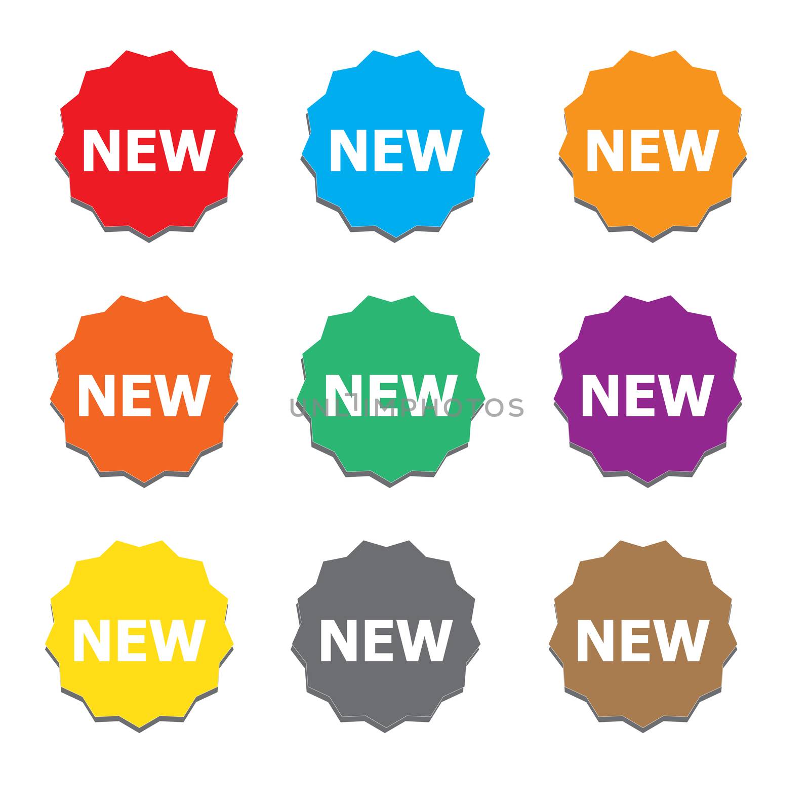 new sign icon. new label star symbol. colorsed flat icon.