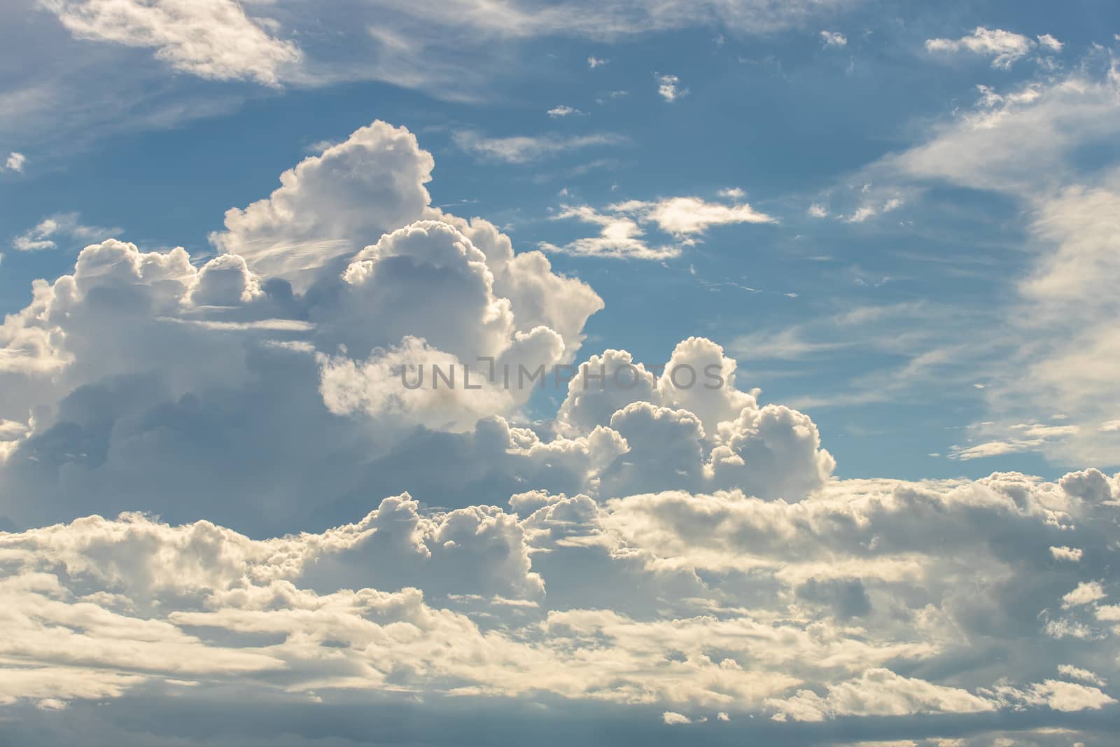 colorful dramatic sky with cloud at sunset