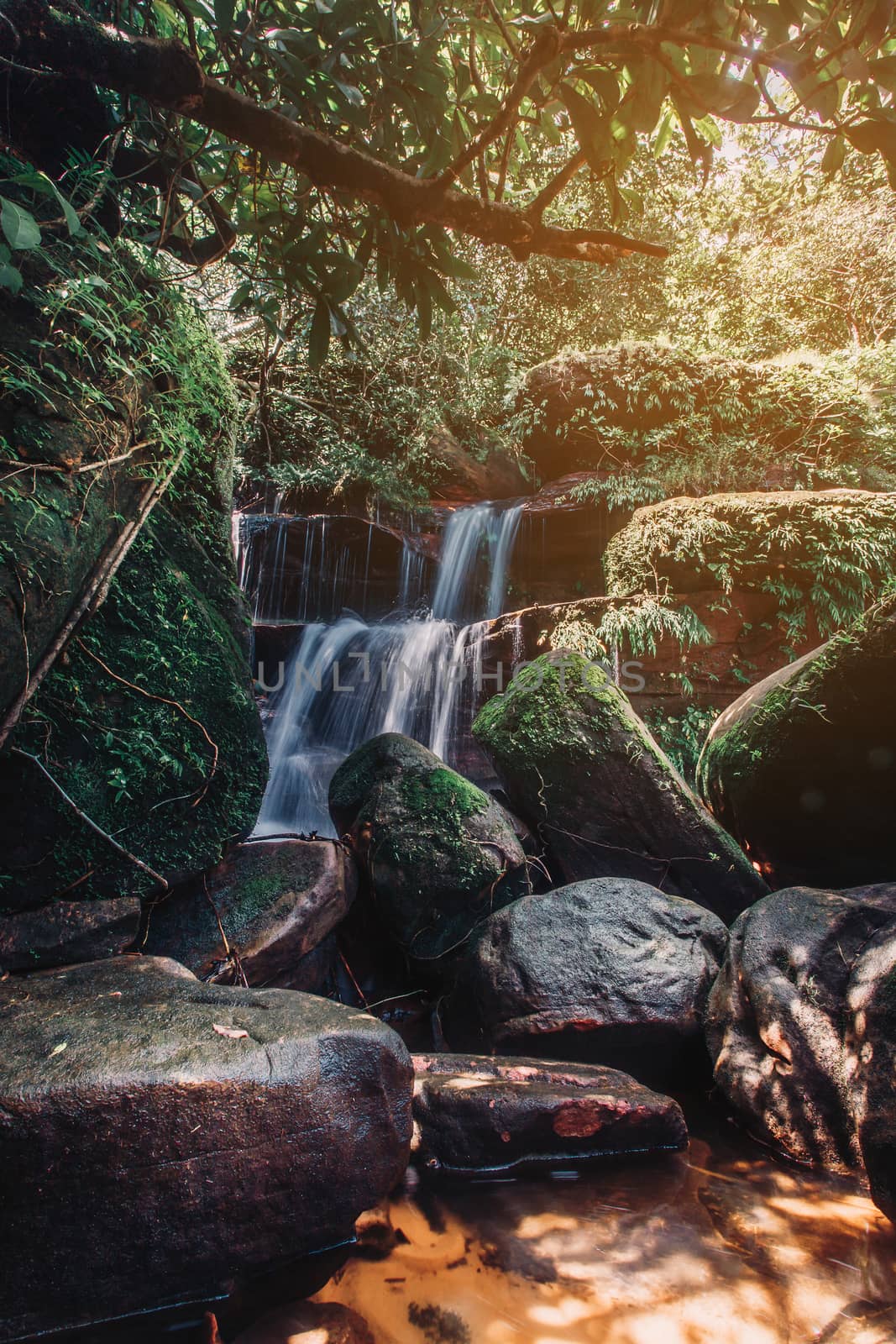 soft water of the stream in the WIMAN THIP Waterfall natural par by freedomnaruk