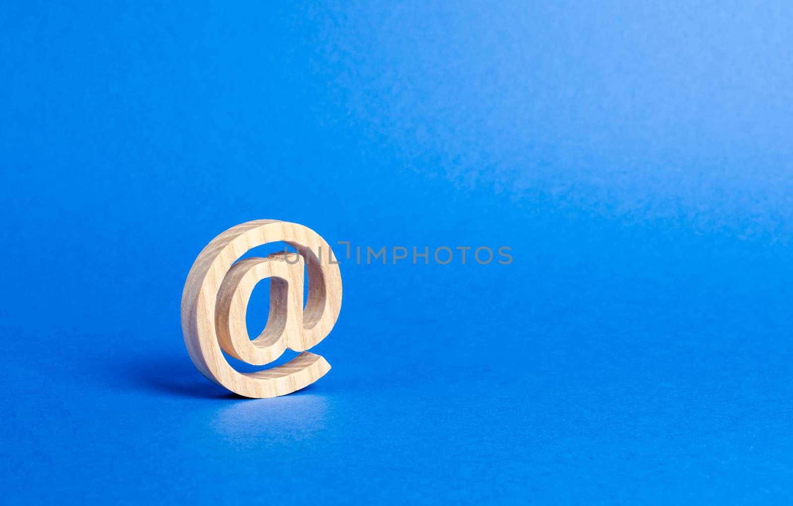 Email icon on blue background. internet correspondence. Contacts for business. Business tools. Internet and global communication, digitalization of economy and processes. at commercial by iLixe48