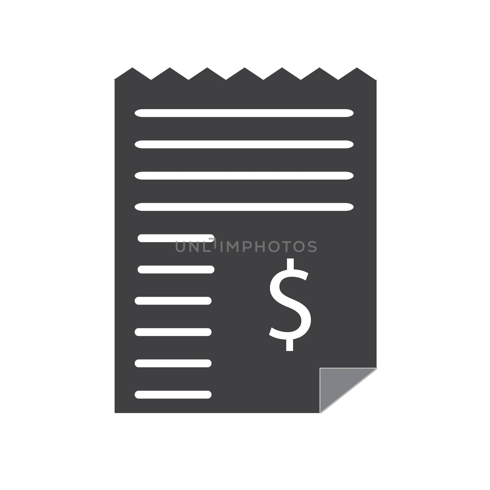 dollar bill invoice icon on white background. dollar bill invoice sign. bill symbol. invoice sign. 