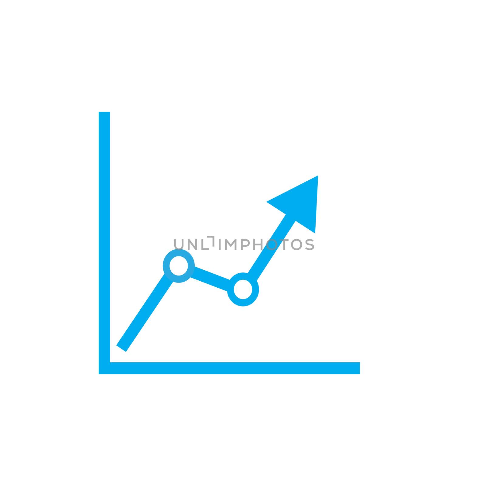 chart icon on white background. chart sign. flat style. growing graph icon for your web site design, logo, app, UI. graph symbol.