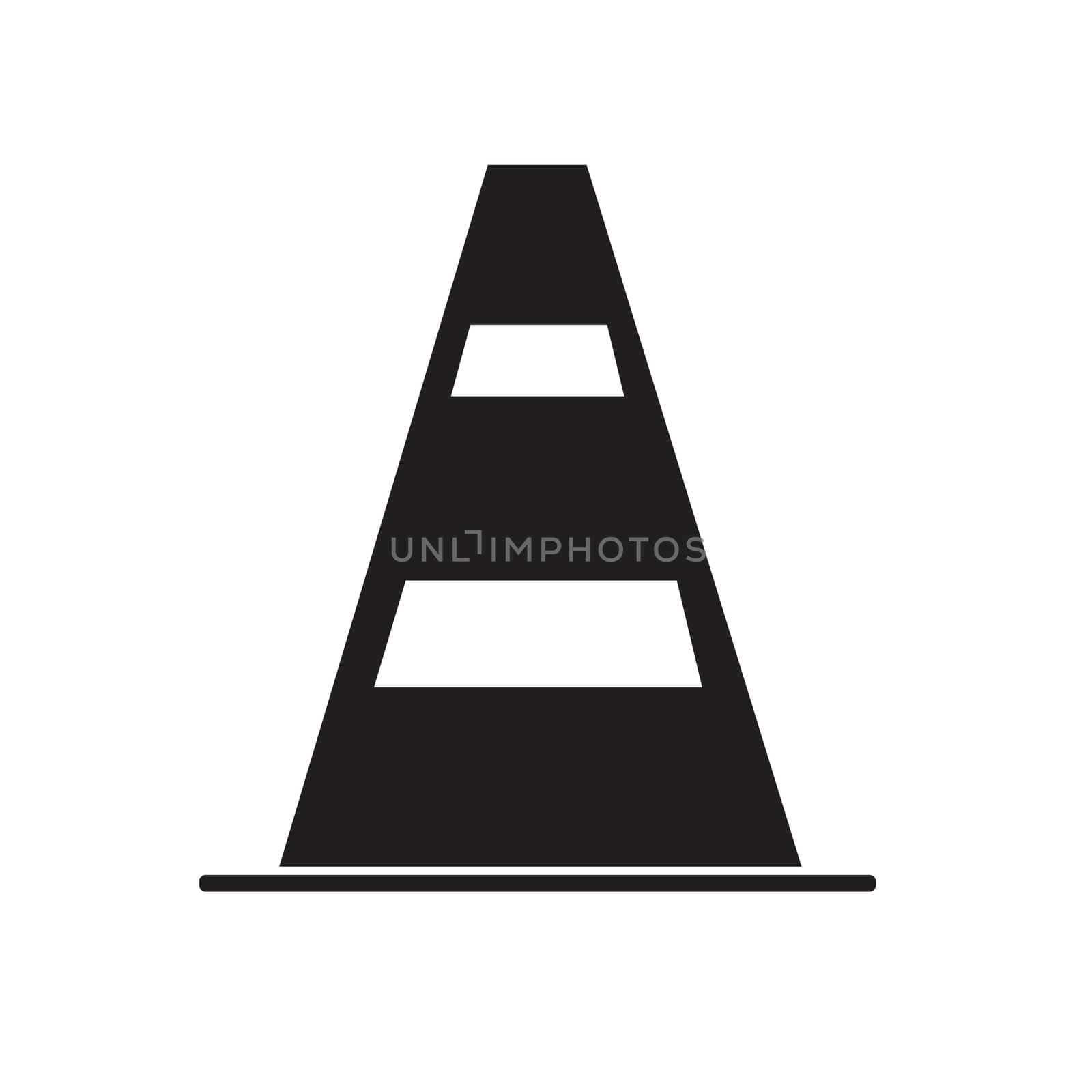 construction barrier icon on white background. construction barrier sign. flat style. traffic cone icon for your web site design, logo, app, UI. street warning symbol. road cone barrier sign.