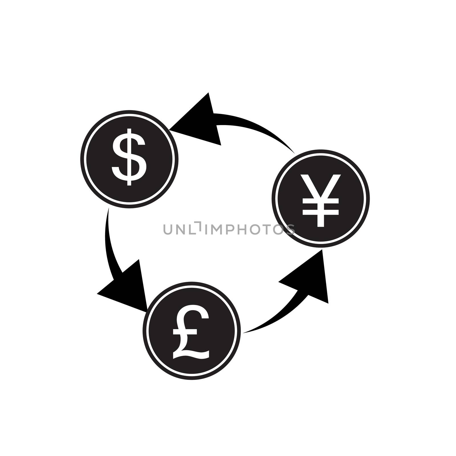 exchange money on white background. exchange money sign. flat style. exchange money icon for your web site design, logo, app, UI. 