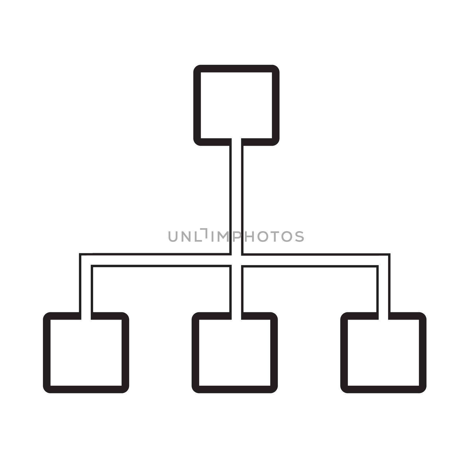 hierarchy icon on white background. hierarchy sign. flat style. organization chart icon for your web site design, logo, app, UI. structure symbol.