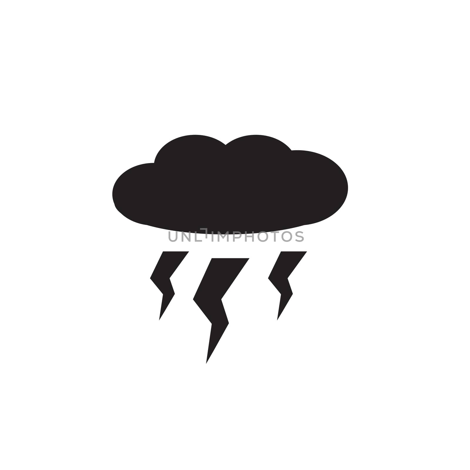 storm icon on white background. flat style. storm icon for your web site design, logo, app, UI. weather storm symbol. cloud lightning sign. 
