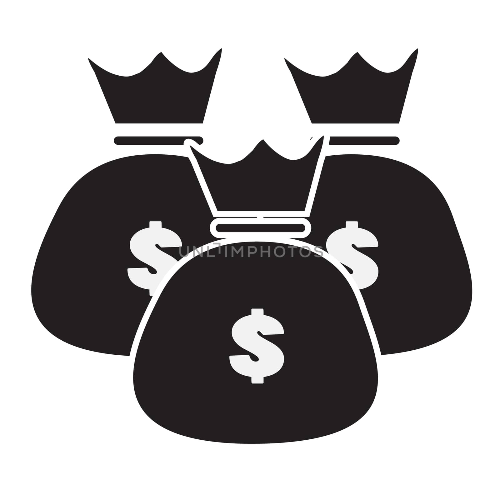 money bag icon trendy on white background. money bag sign. flat style. dollar bag icon for your web site design, logo, app, UI.