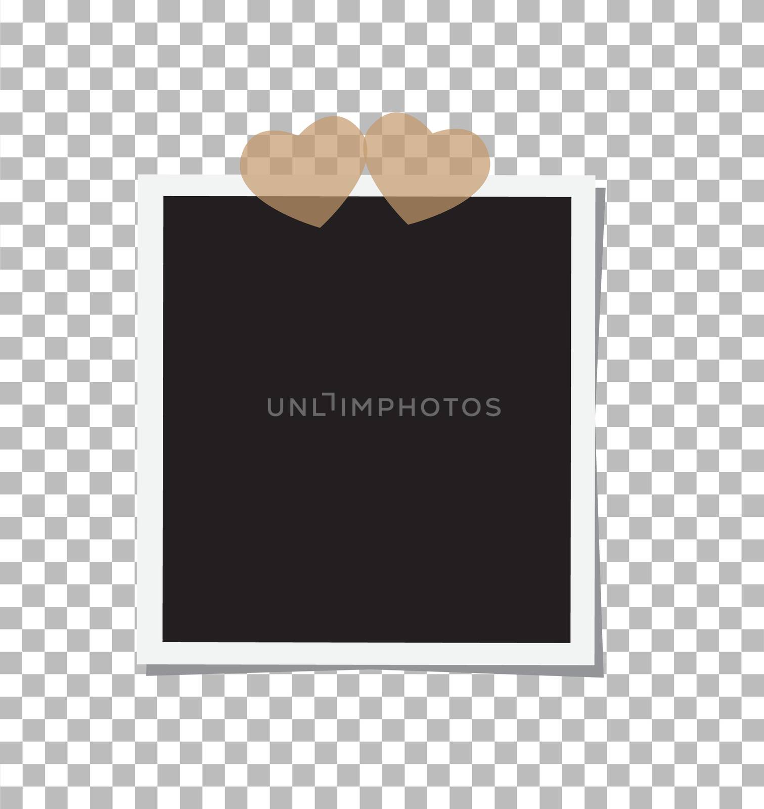 Photo frame and a heart with shadow on the background isolate. flat style. Photo frame icon for your web site design, logo, app, UI. Photo frame and a heart symbol.