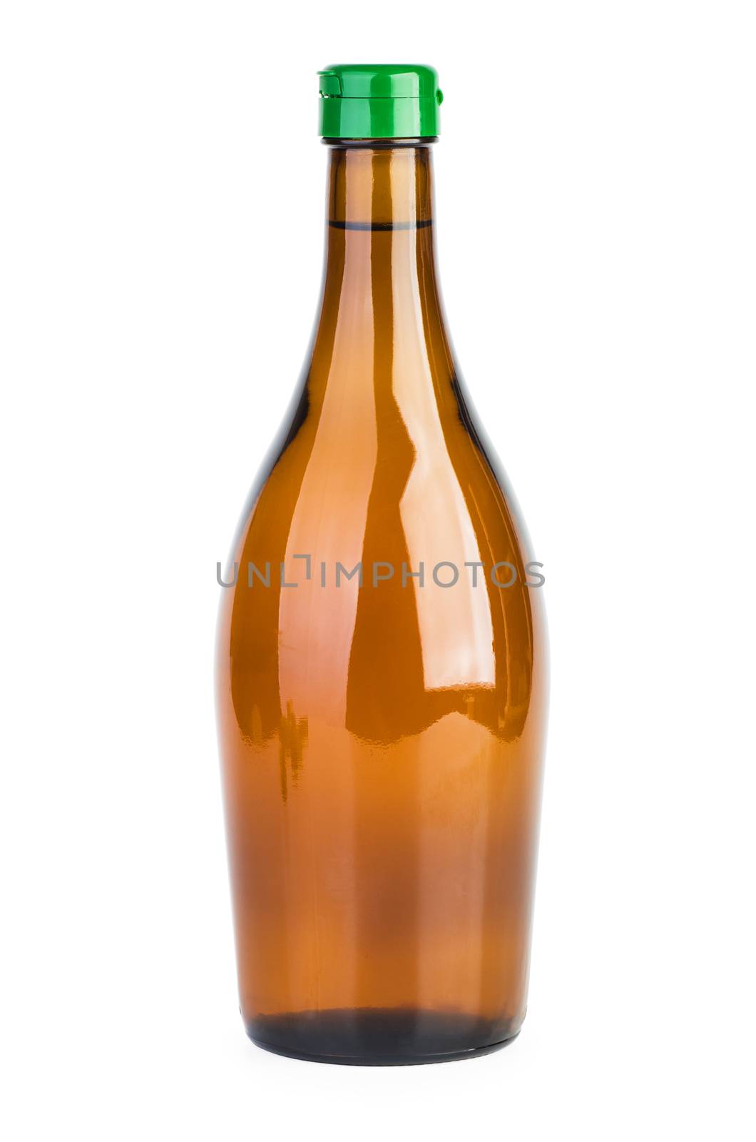 Botle of apple vinegar isolated on white background