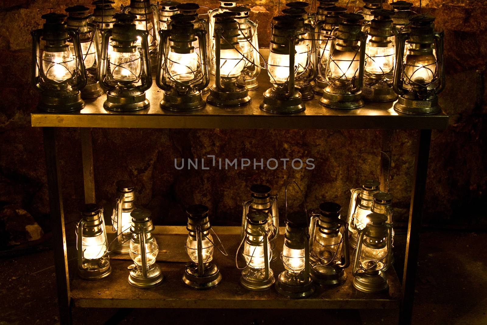 Old Traditional Lanterns in a Cave