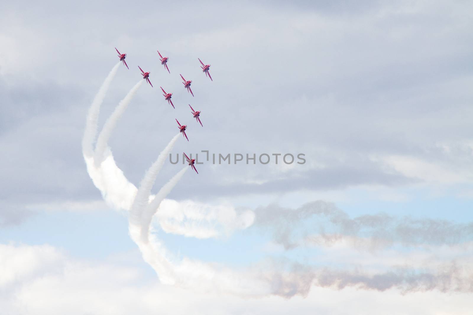 An RAF Red Arrow Display in England