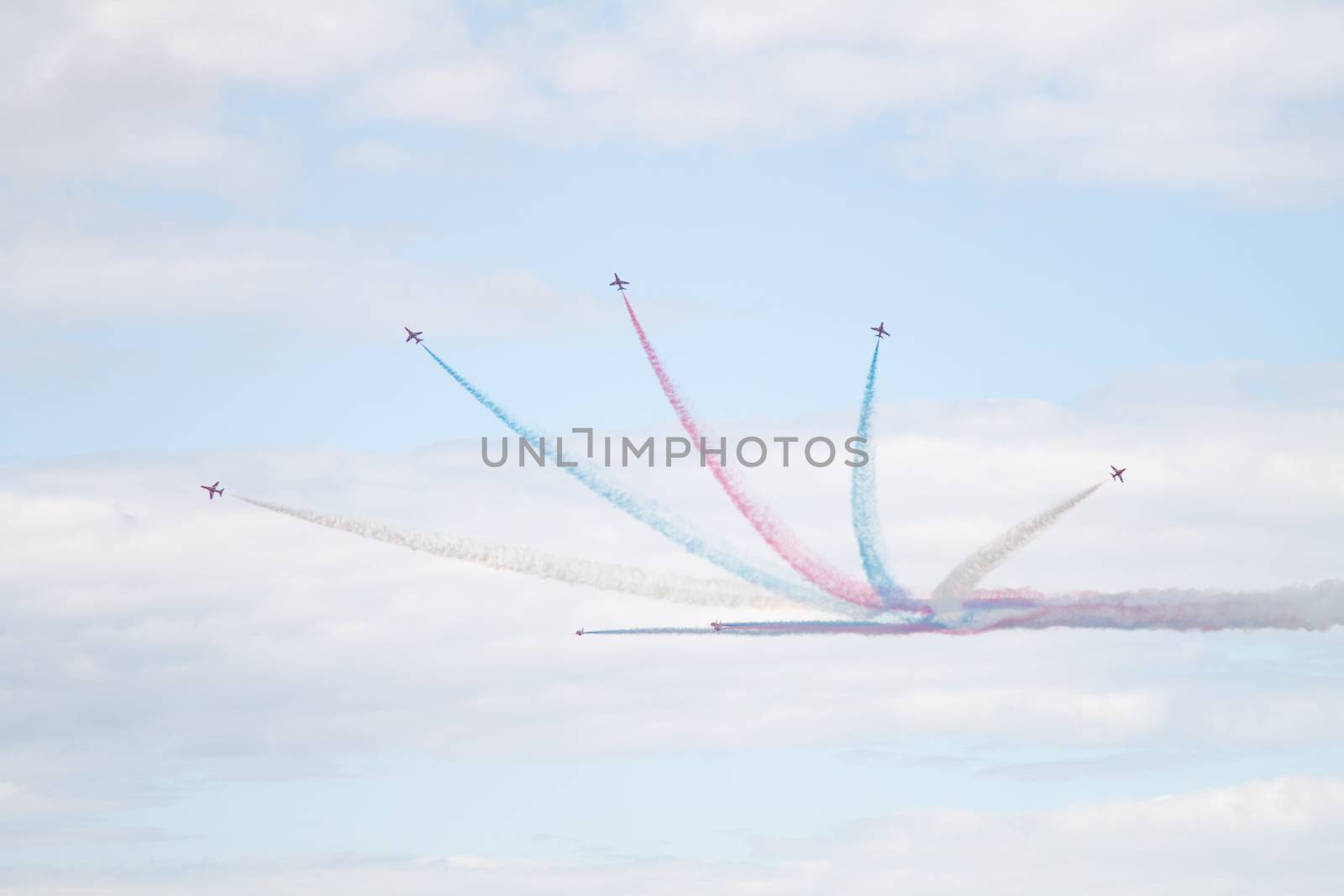 An RAF Red Arrow Display in England