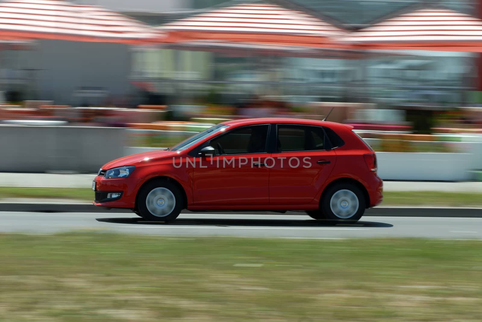 passenger car at high speed
