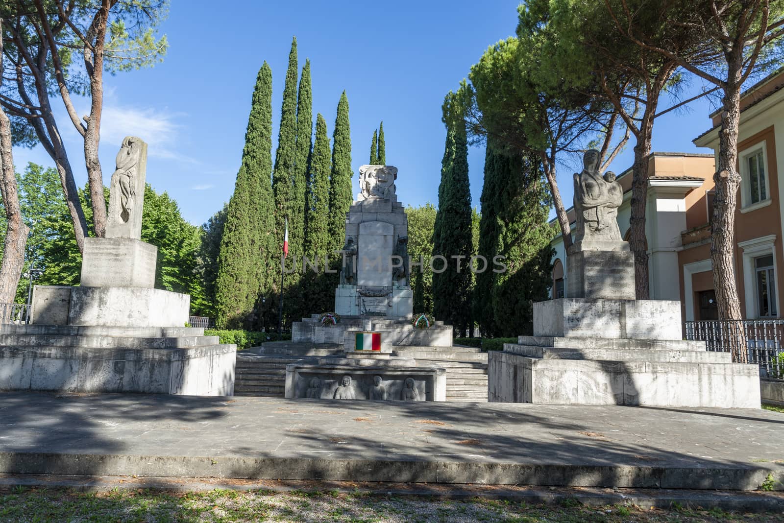 terni,italy june 12 2020 :monument you have fallen to war in terni