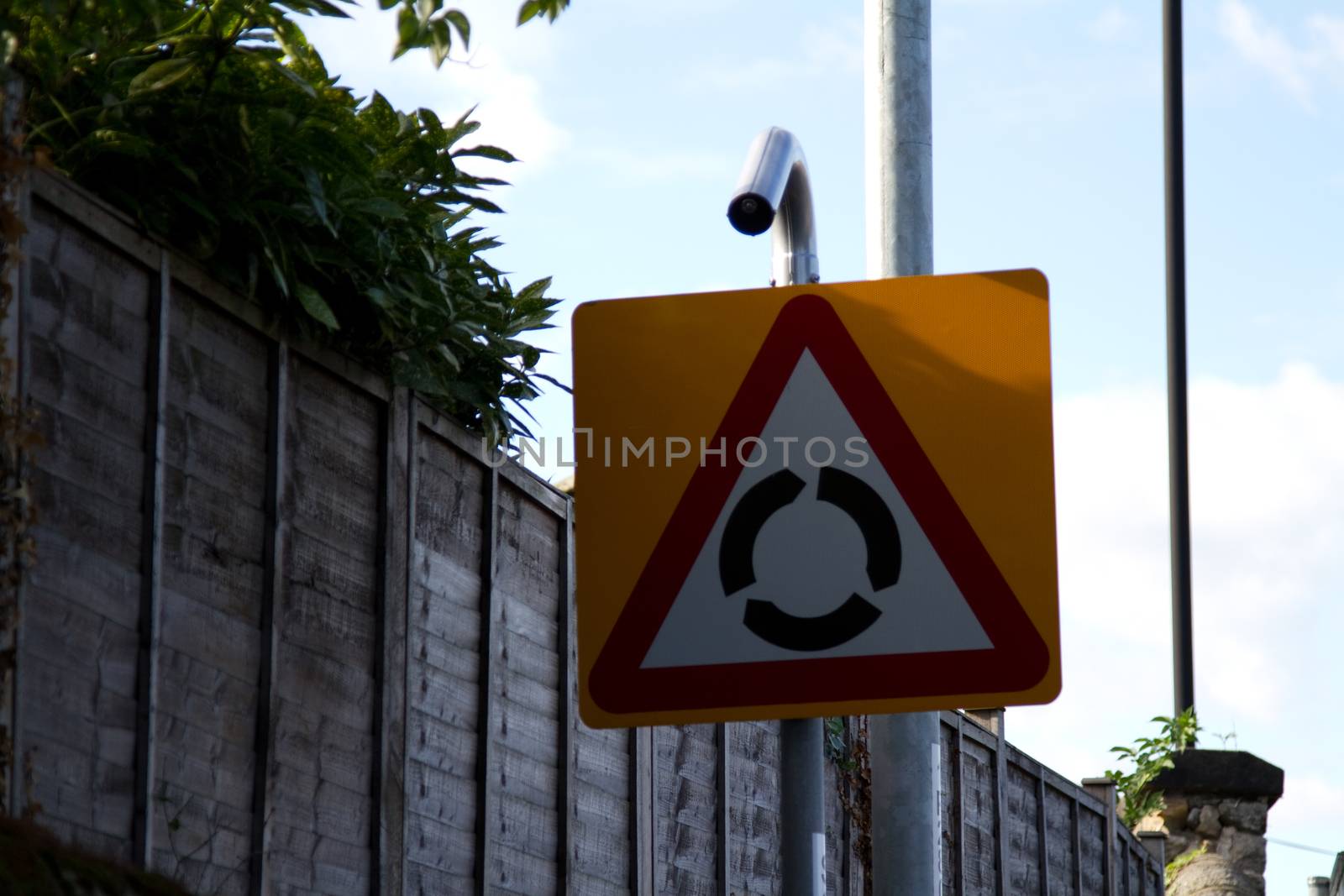 Roundabout Road Sign British