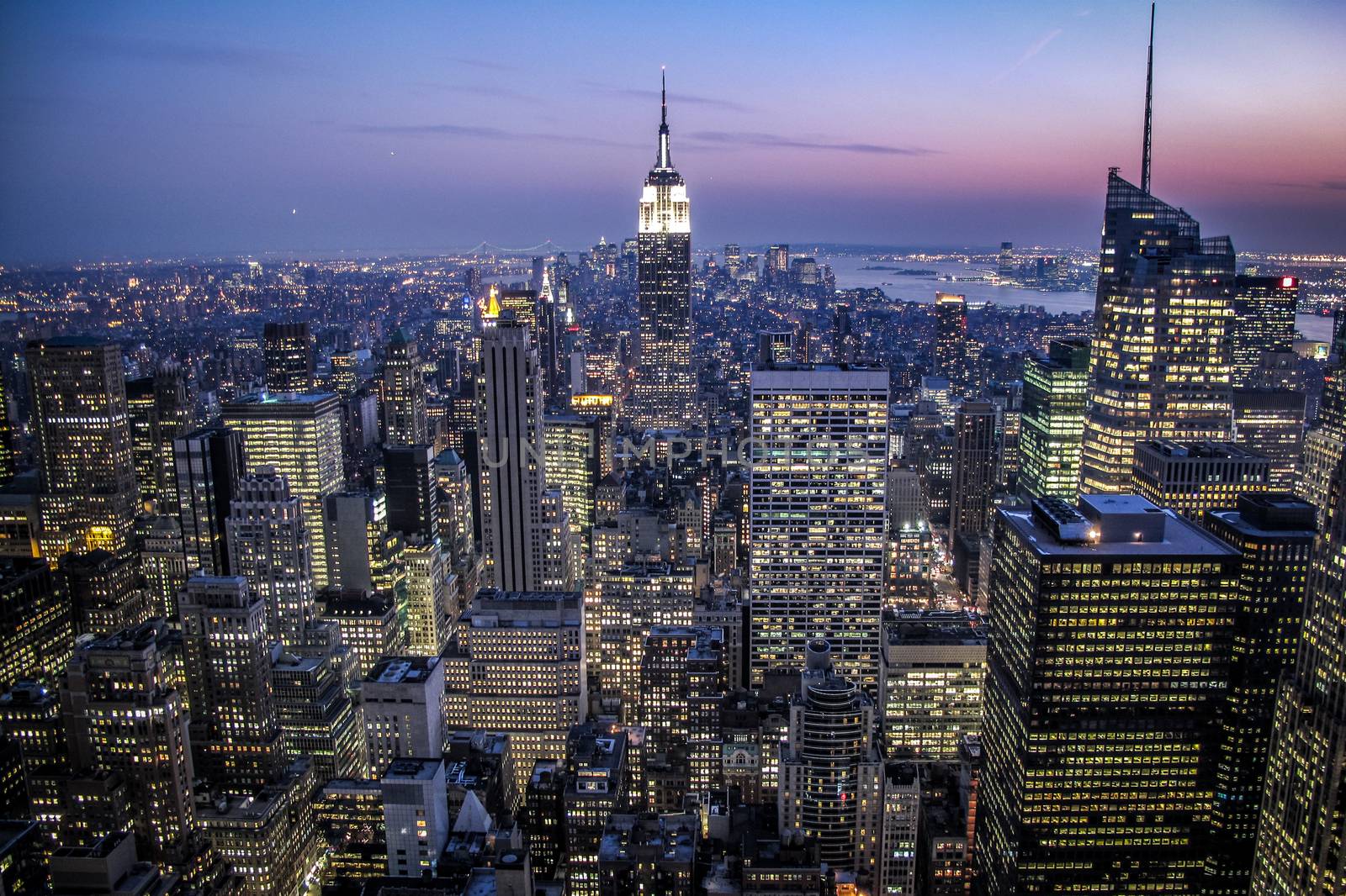 New York City Skyline during Sunset or Dusk