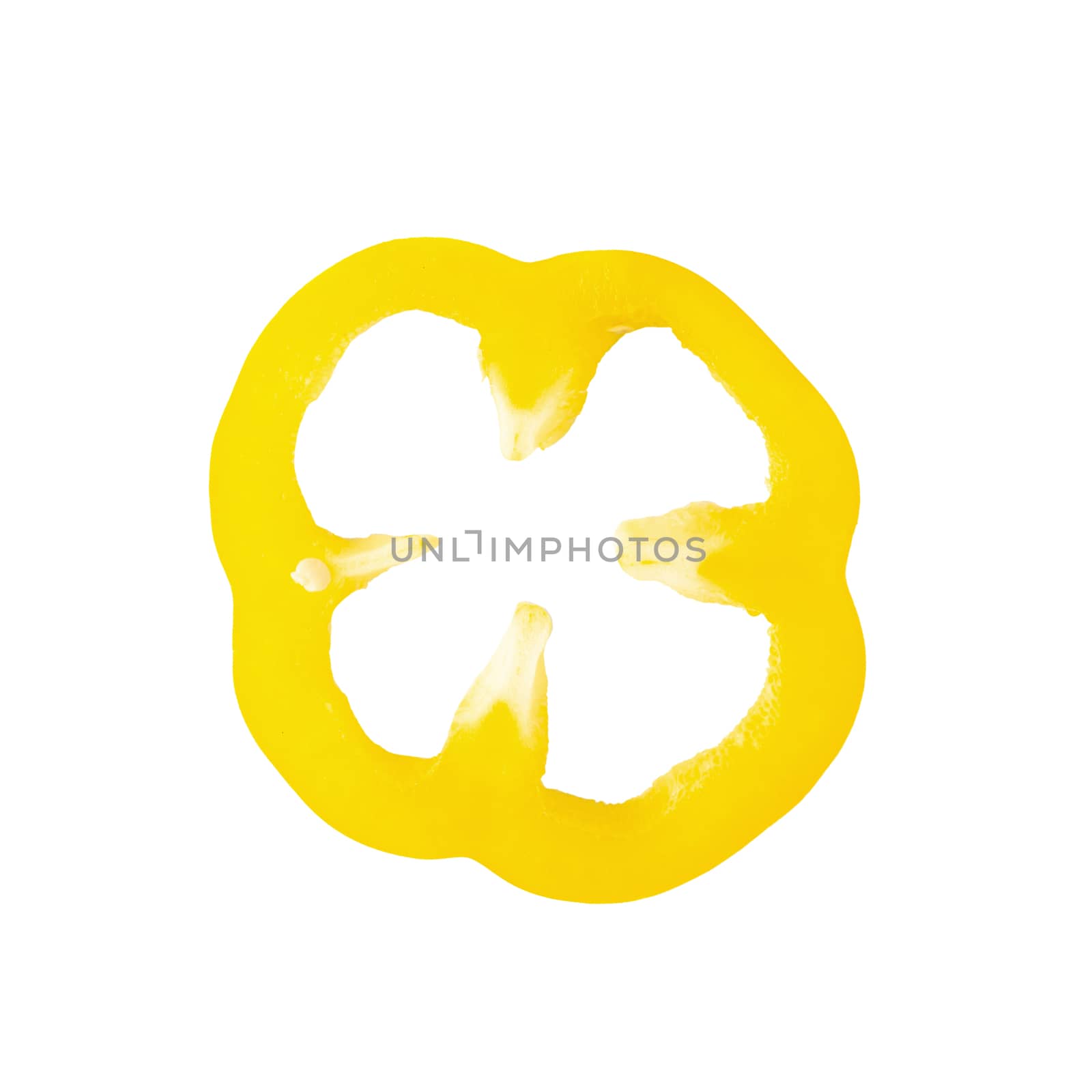 sweet yellow pepper isolated on white background