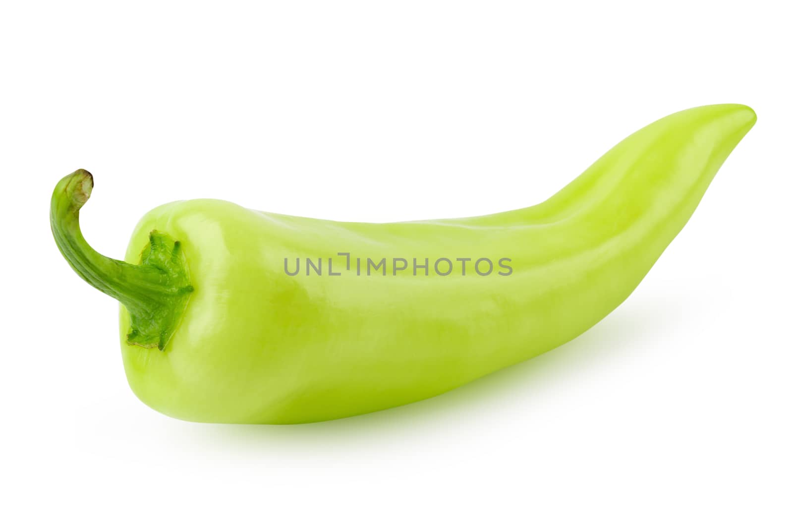 Green hot chili peppers isolated on white background by kaiskynet