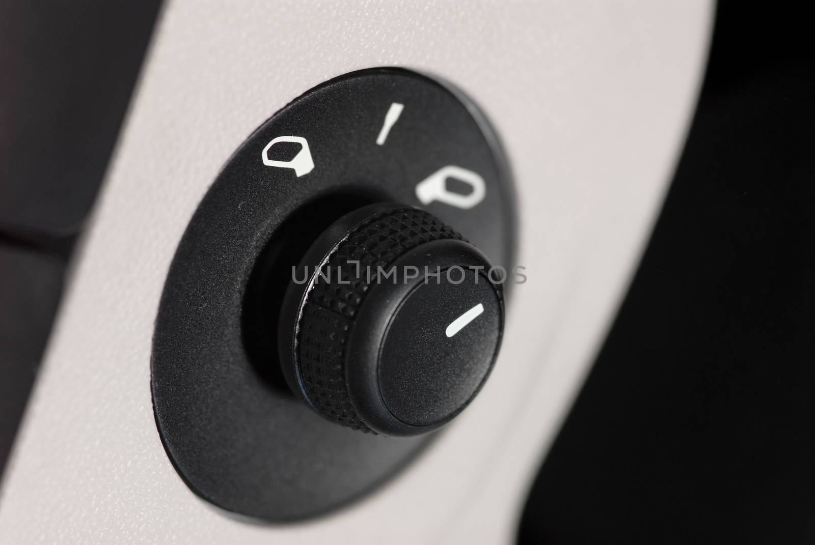 side mirror switch control, car interior detail