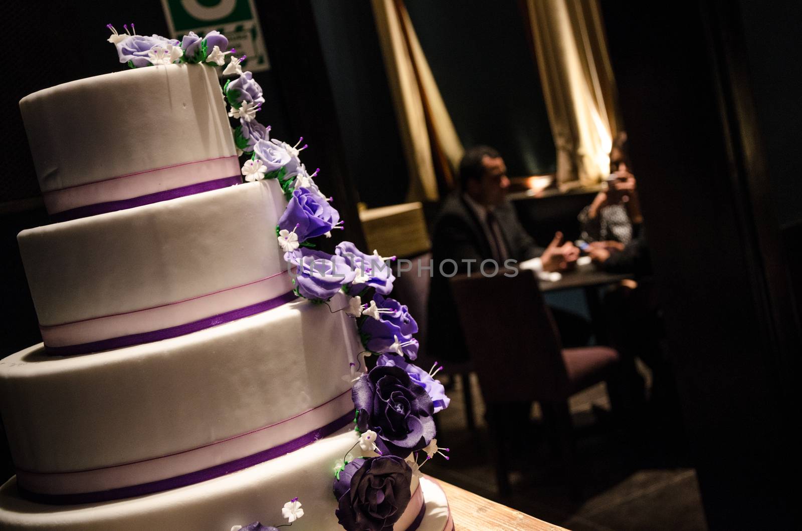 Wedding cake decorated with roses