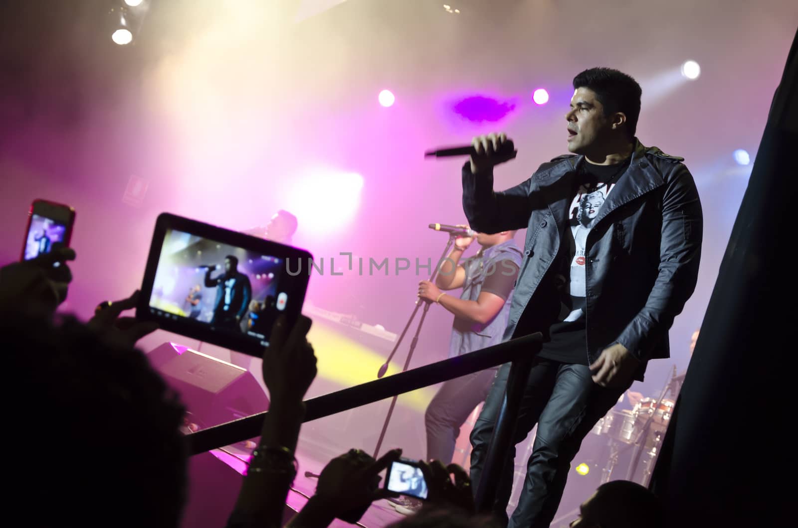 Lima, Peru - APRIL 7th 2015: Jerry Rivera Concert. The euphoric audience at the concert