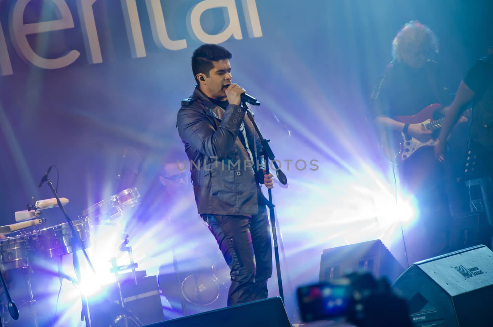 Lima, Peru - APRIL 7th 2015: Jerry Rivera Concert. The euphoric audience at the concert