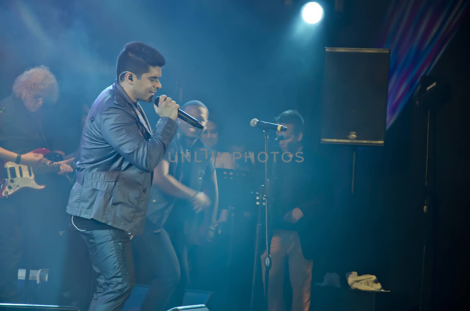Lima, Peru - APRIL 7th 2015: Jerry Rivera Concert. The euphoric audience at the concert