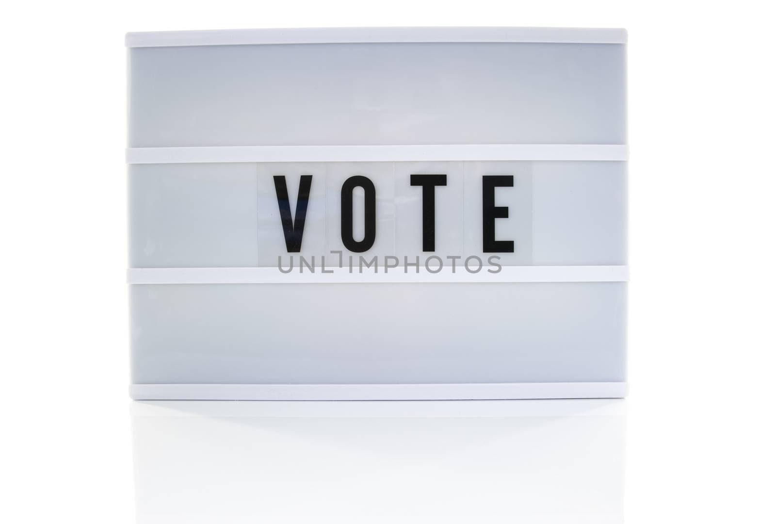 remeber to vote text on whte background