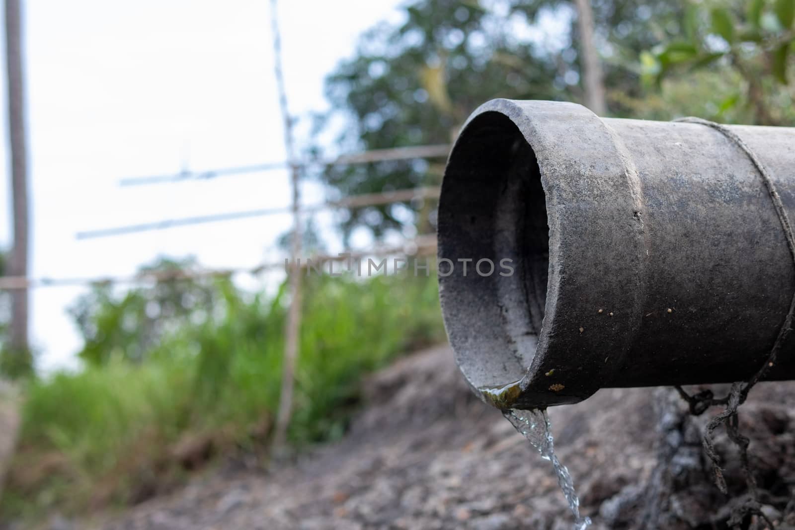 The cement drainage pipes by Jarukit