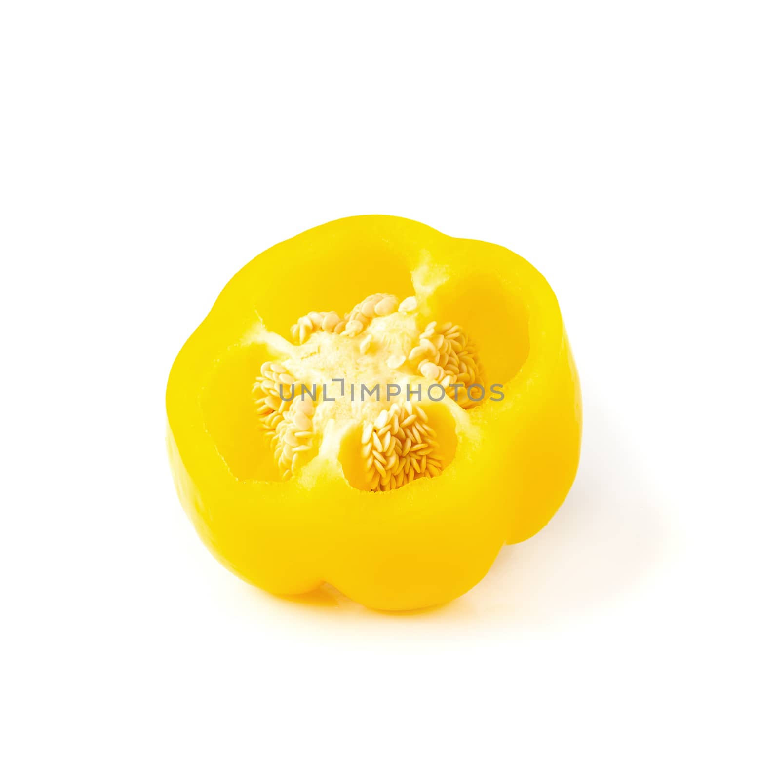 sweet yellow pepper isolated on white background