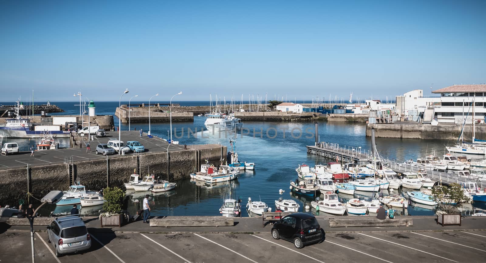view of the small port where maneuver fishing boats in Port Join by AtlanticEUROSTOXX