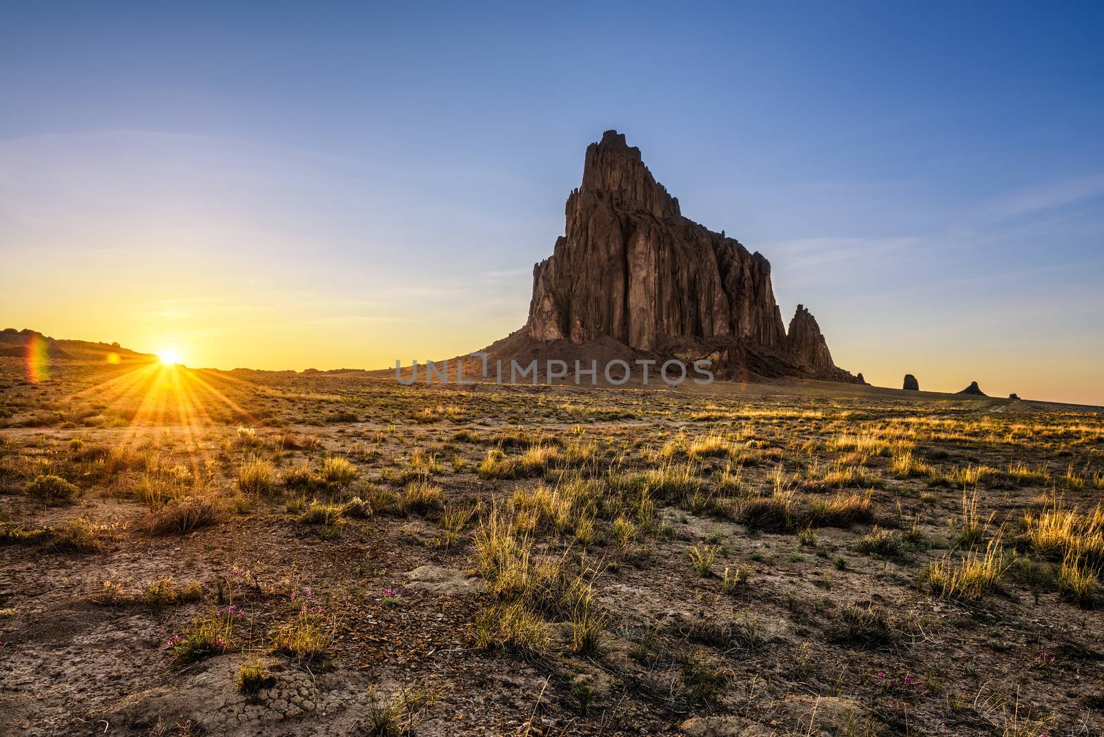 Sunset above Shiprock in New Mexico by nickfox
