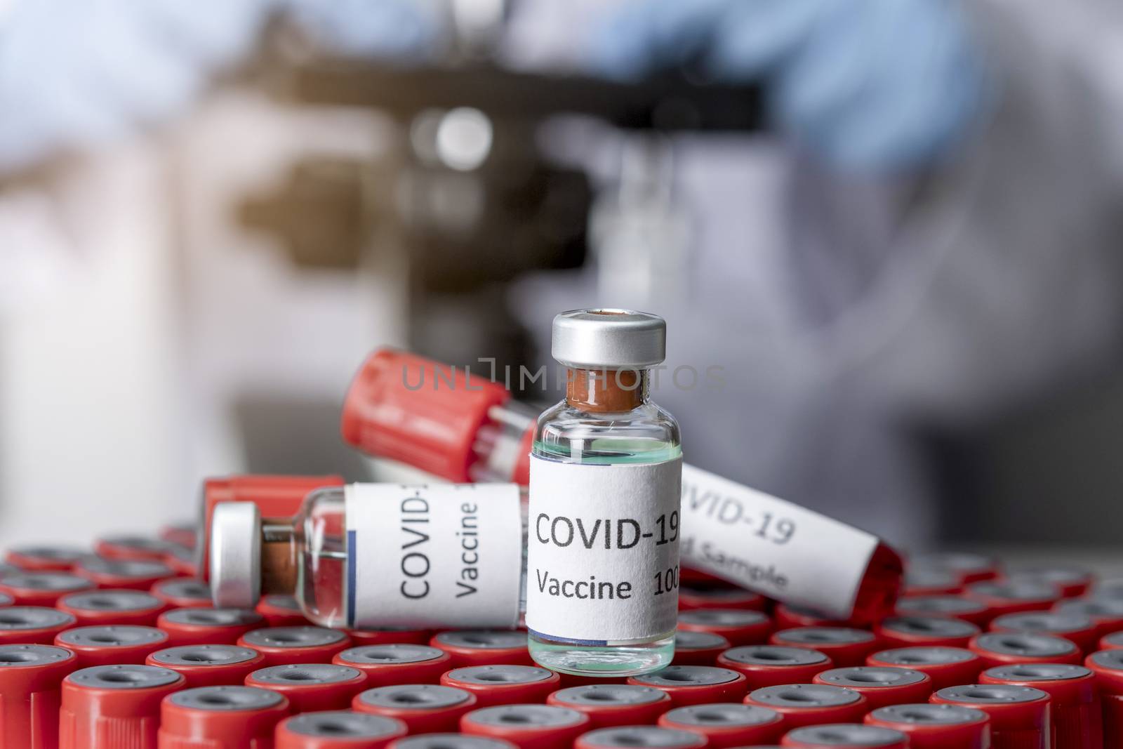 Nobel coronavirus covid-19 vaccine vial a illustrative picture,  by Aedka_Stodio