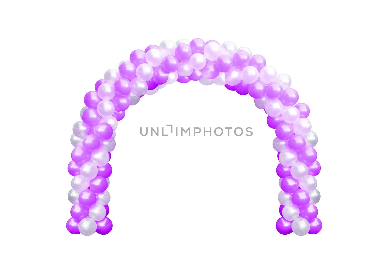 Balloon Archway door Purple Pink and white, Arches wedding, Balloon Festival design decoration elements with arch floral design isolated on white Background by cgdeaw
