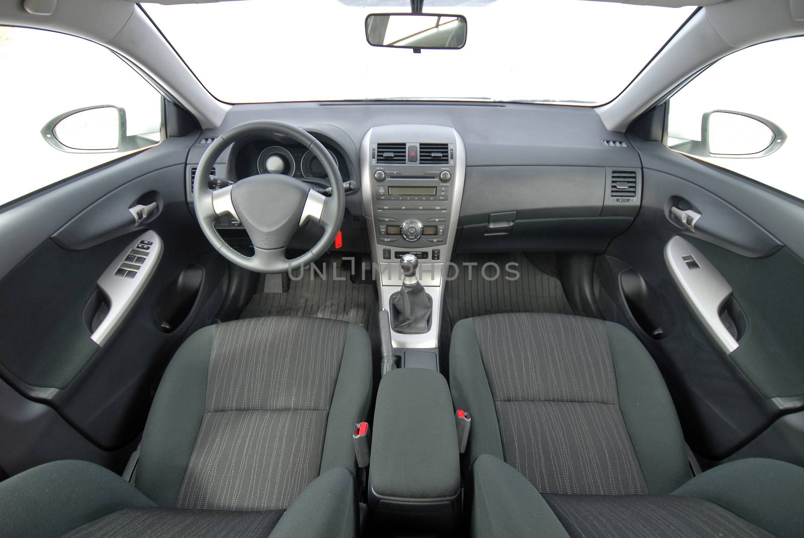 the inside of the passenger car, front view