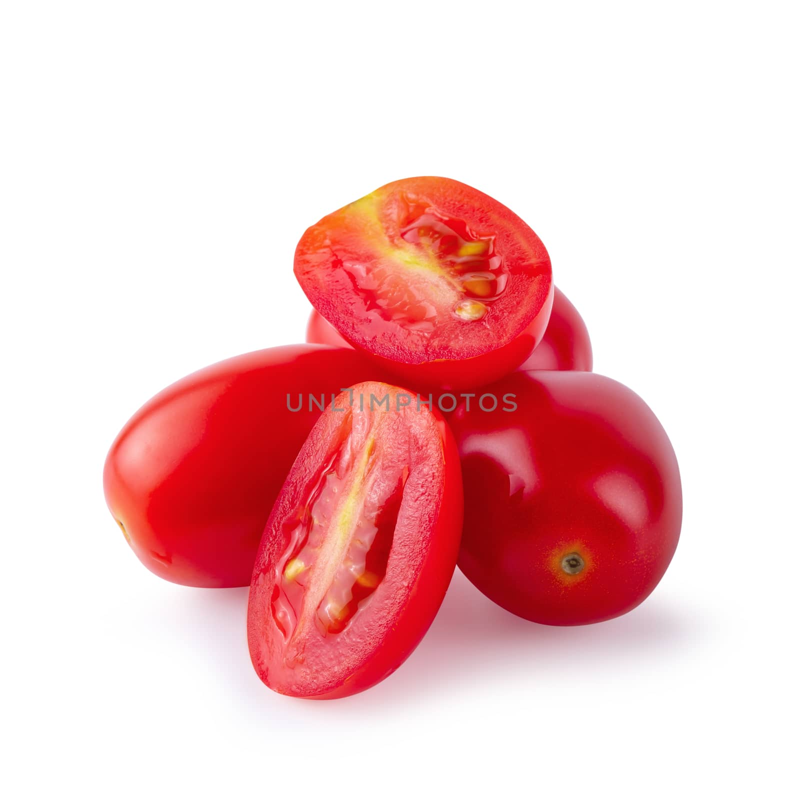 Red ripe tomatoes isolated on a white background