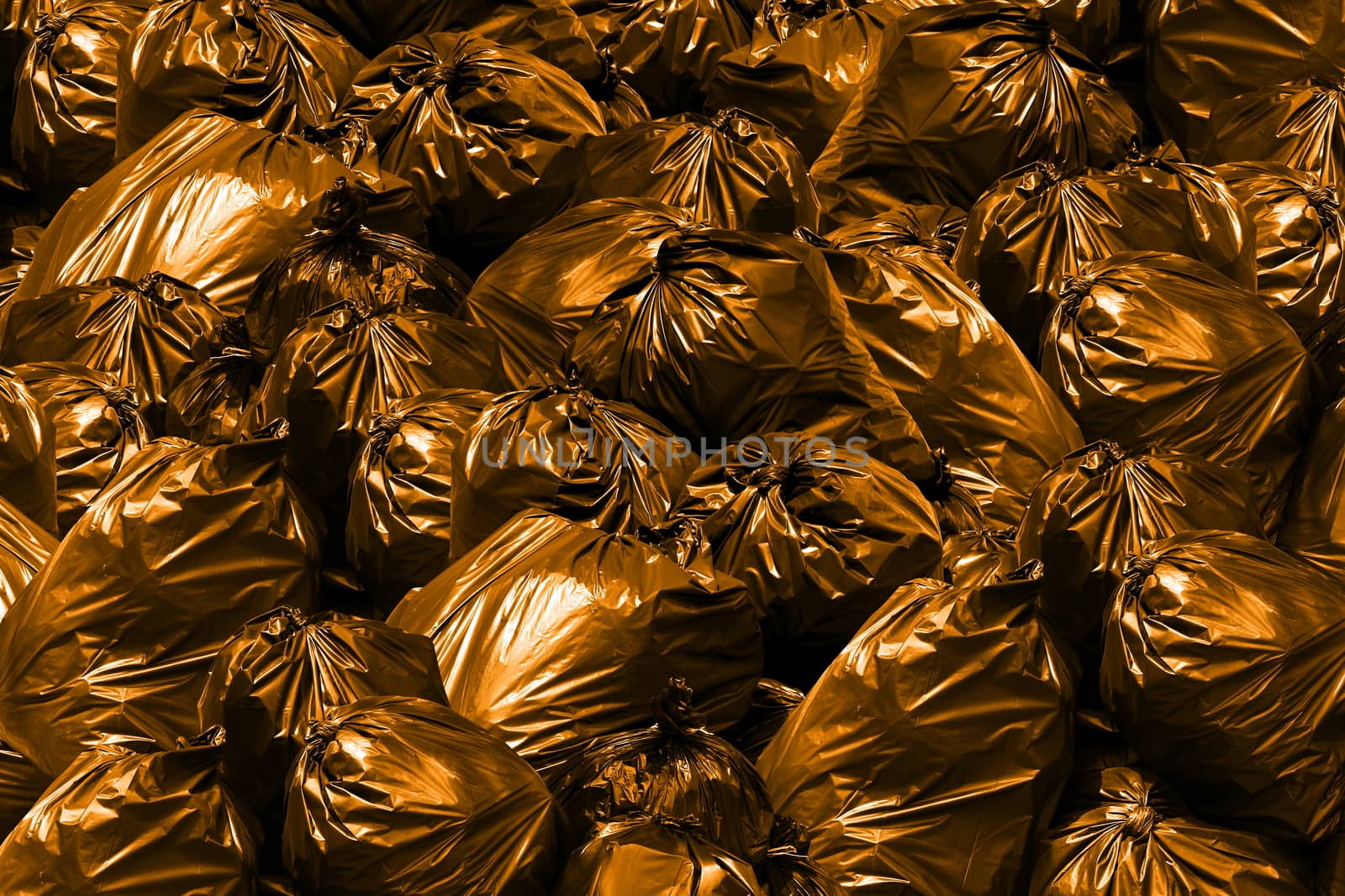 Bag plastic, Background pile of garbage bags orange, Bin,Trash, Garbage, Rubbish, Plastic Bags pile