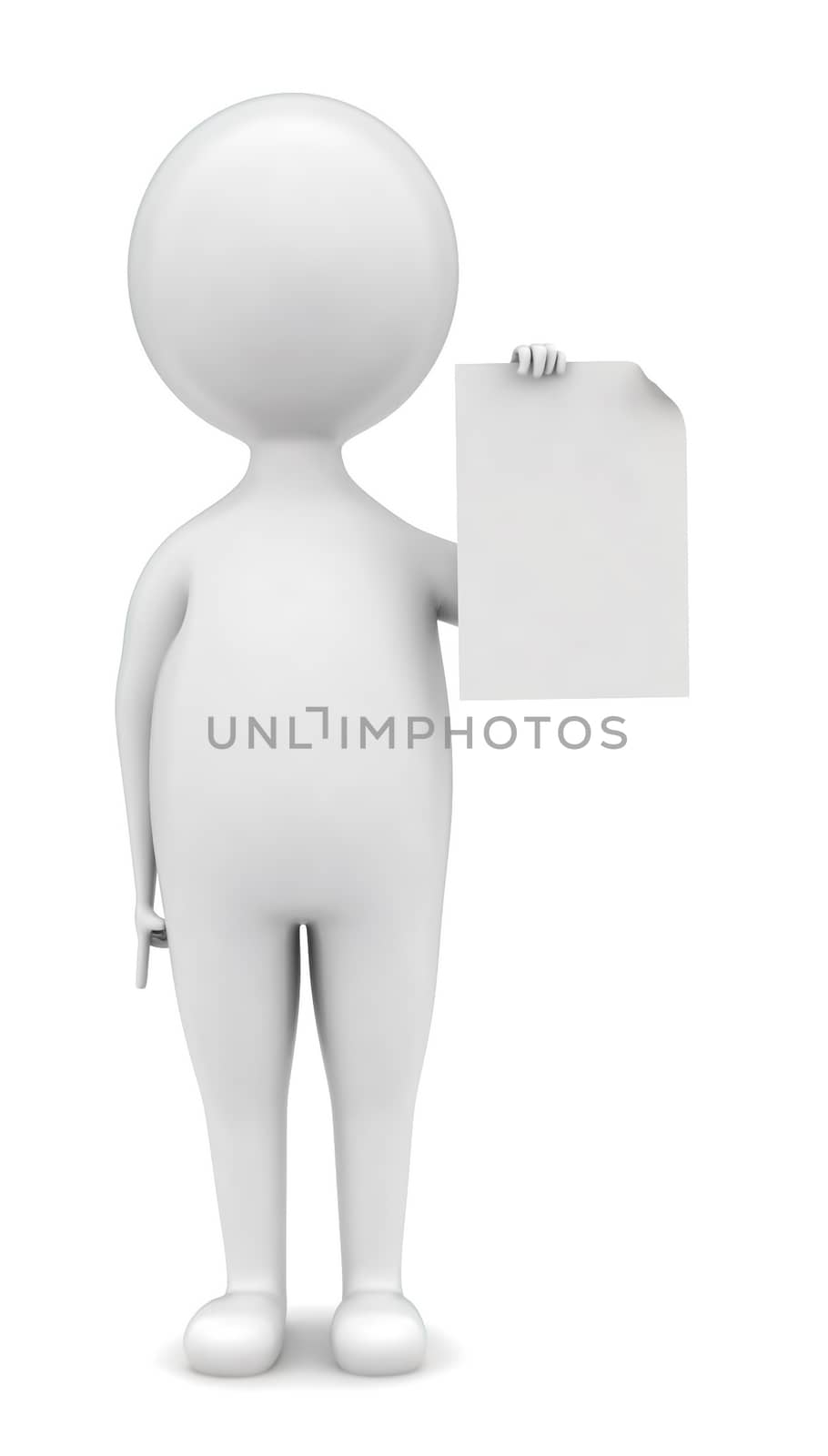 3d man holding paper in hands concept by qualityrender