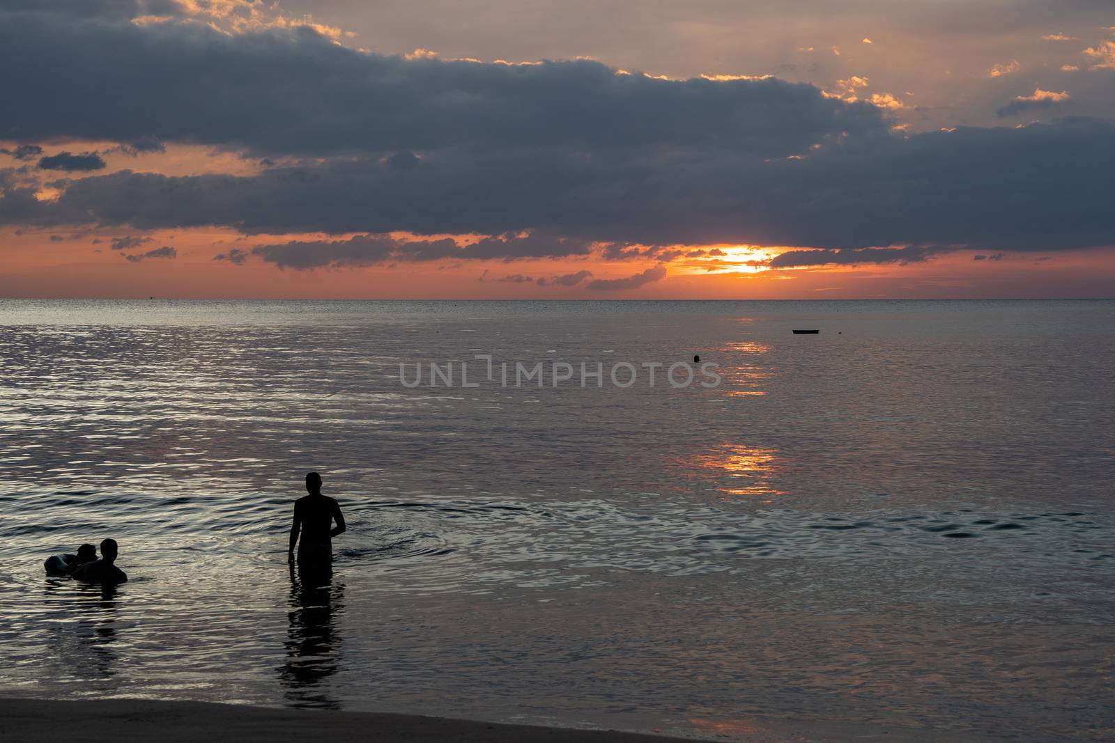 Twilight of sunset at the sea beautiful sky in Andaman Island, Thailand