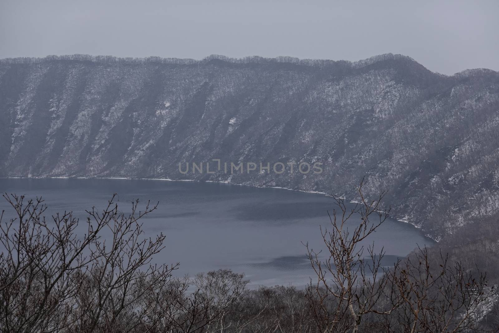 Kuttara lake landscape at Noboribetsu Bear Park in Noboribetsu city,Hokkaido, Japan.